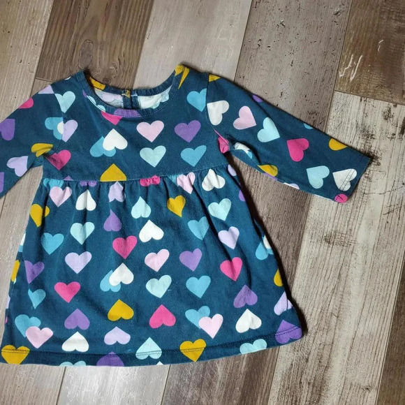 Wonder Nation Gem Slate Baby Girl Jersey Dress Size 6-9 Months - Picture 3 of 6